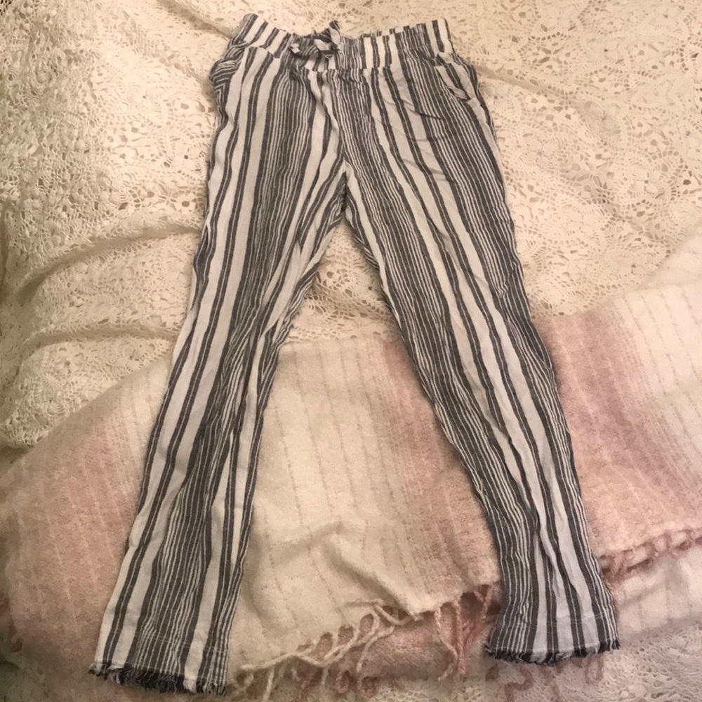Striped pants.